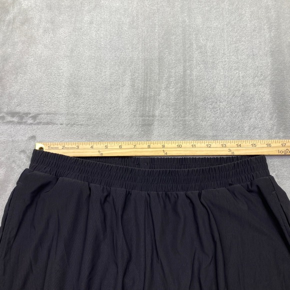 Halara Black Wide Leg Flowy Palazzo Pants Elastic Waist Lounge Travel Sz 31" - Picture 6 of 9